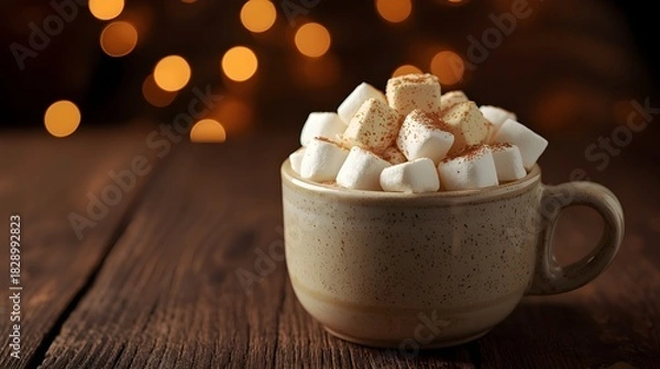 Obraz Cozy Christmas Latte with Toasted Marshmallows