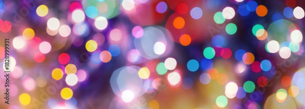 Fototapeta Christmas lights background with bokeh, abstract Christmas lights background bokeh, background with vibrant colorful blur lights