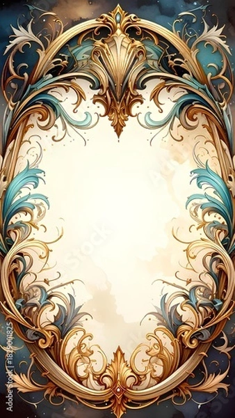 Fototapeta 背景素材 幻想的な植物のフレーム Background Fantastic Plant Frame （Generative AI）