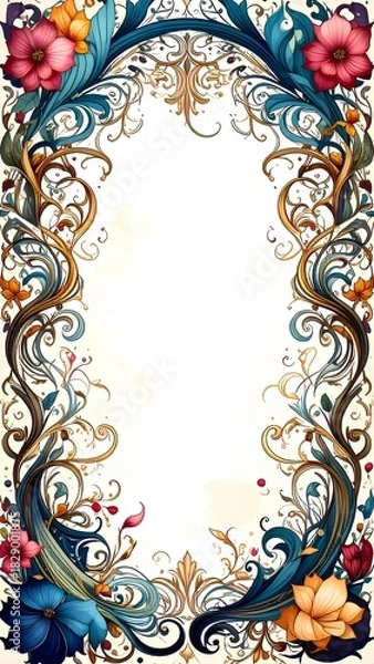 Fototapeta 背景素材 幻想的な植物のフレーム Background Fantastic Plant Frame （Generative AI）