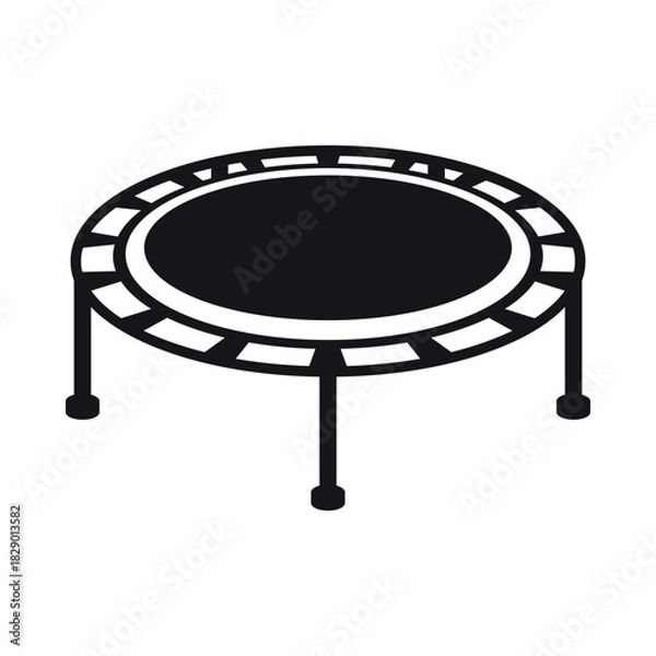 Fototapeta Round trampoline icon in a simple vector style for recreational activities and sports designs