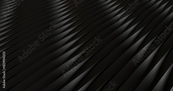 Obraz Black Fluid Wave Texture in 3D – Premium Futuristic Abstract Pattern