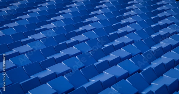 Obraz Futuristic Blue Cube Pattern – Minimal 3D Abstract Texture