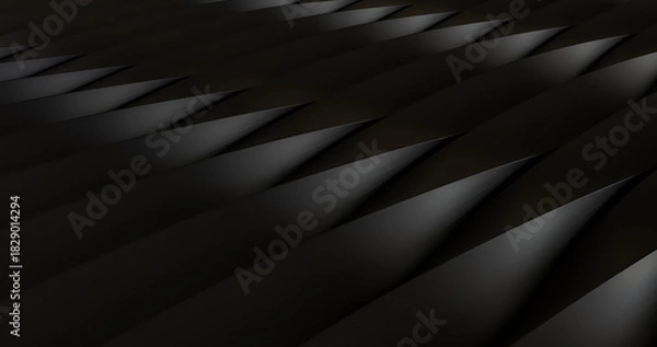 Obraz dark 3d abstract, black glossy strips, sleek dark background, aerodynamic texture, luxury abstract, futuristic black surface, elegant dark pattern, modern 3d texture, premium background, curved panels