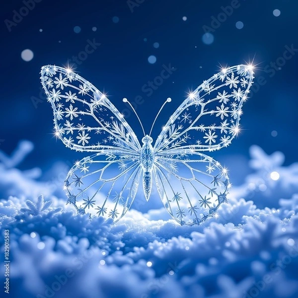 Obraz butterfly on blue background