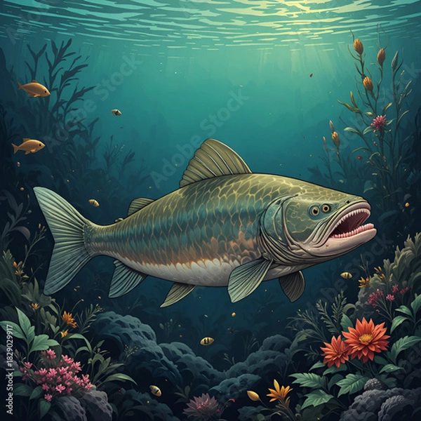 Obraz a lungfish vector