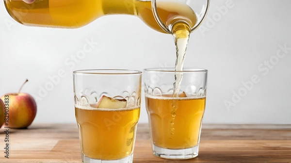 Obraz pouring cider into glass