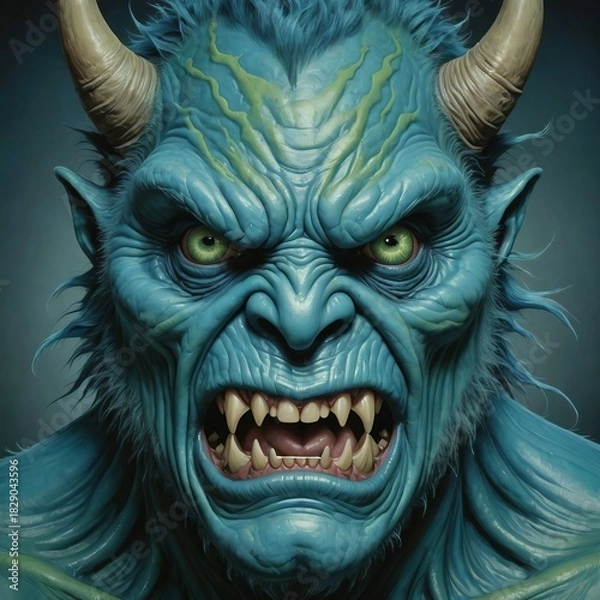 Fototapeta portrait of a scary face of a scary zombie