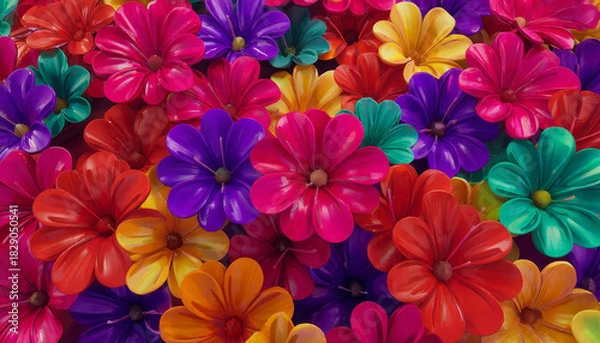 Obraz Various beautiful flowers on the background