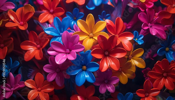 Obraz Various beautiful flowers on the background