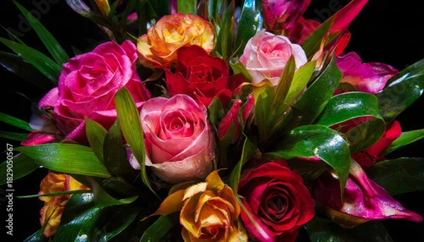 Obraz Various beautiful flowers on the background