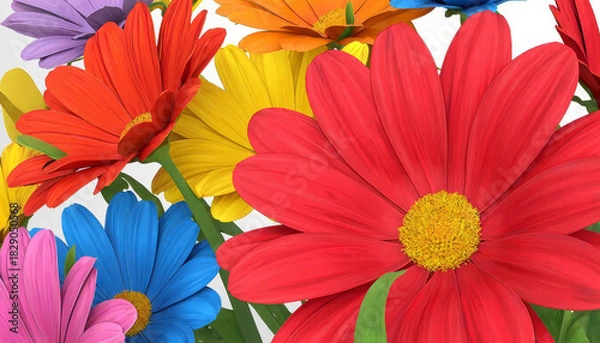 Obraz Various beautiful flowers on the background