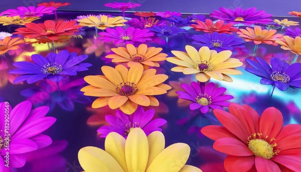 Obraz Various beautiful flowers on the background