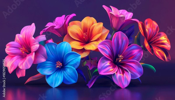 Obraz Various beautiful flowers on the background