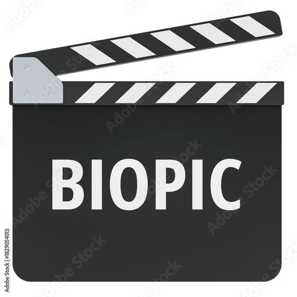 Fototapeta Biopic concept with clapperboard. 3D rendering