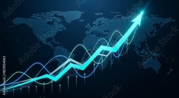 Obraz stock market graph