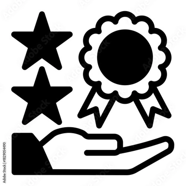 Obraz Customer Satisfaction Rating Badge Icon from Customer Assessment Collection (Mixed style)