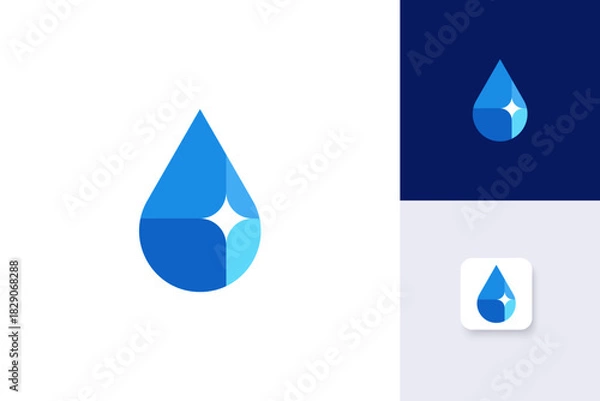 Obraz water clean logo design illustration vector template