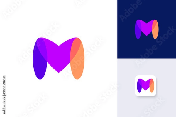 Obraz colorful m logo design vector template