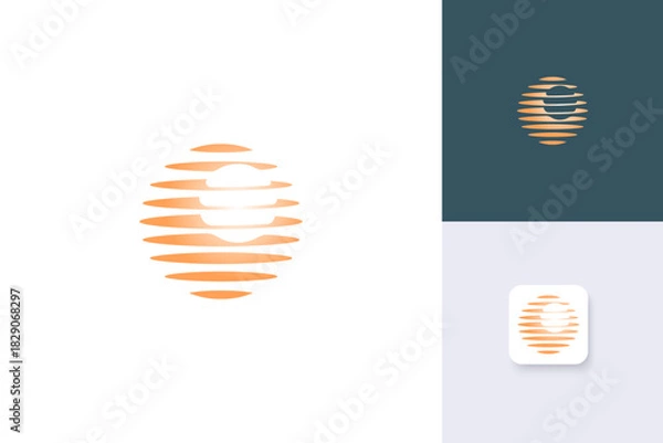 Obraz solar logo design vector template