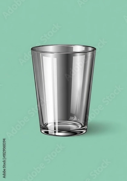 Fototapeta Single clear glass tumbler on a pastel background for refreshing drinks