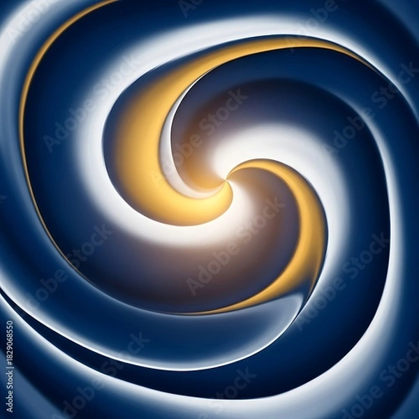 Fototapeta Swirling Vortex of Deep Blue and Gold Illumination Creating a Dynamic Effect