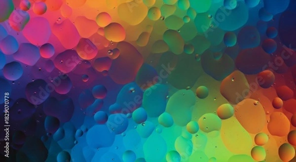 Fototapeta Vibrant Rainbow Bubbles - A Colorful Abstract Background.