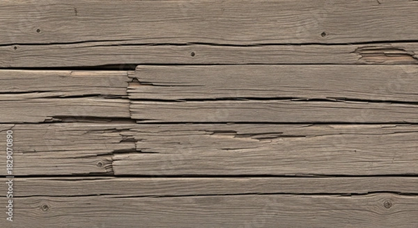 Fototapeta Weathered Wood Planks with Faded Paint - A Rustic Texture.