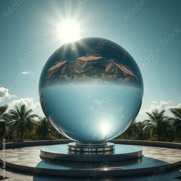 Fototapeta globe on the beach