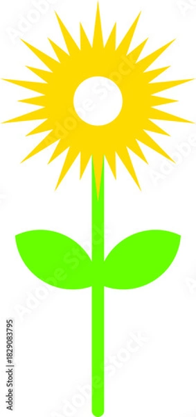 Obraz Flat icon of a sunflower