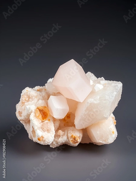 Fototapeta Raw potassium and sylvinite crystal. Mined by JSC "Belaruskali" at Soligorsk mines in Belarus. Base for potash fertilizers.