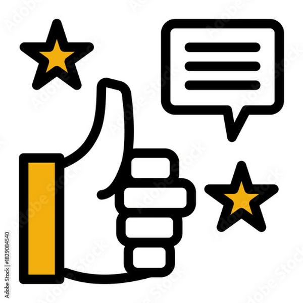 Fototapeta Satisfaction Rating Job Review Icon from Customer Assessment Collection (Outline Color Lineal style)