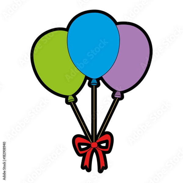 Fototapeta balloons air celebration icon vector illustration design