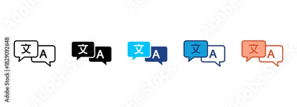 Obraz Language Selection Icon Set Multiple Style Collection 