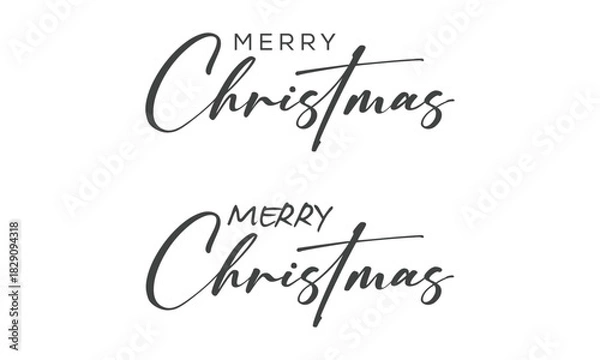 Obraz Merry Christmas Black Script Text Calligraphy