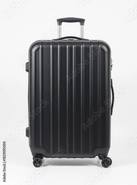 Fototapeta Black Suitcase Rolling Luggage Travel Bag.