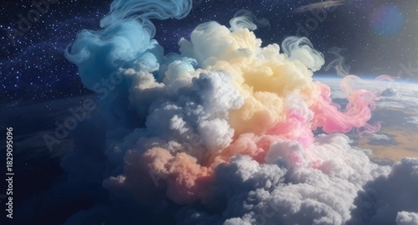 Fototapeta Colorful Abstract Smoke Clouds.