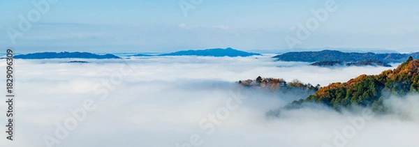 Fototapeta 備中松山城 – 天空の山城「現存12天守」の一つで、天守が現存する“唯一の山城”