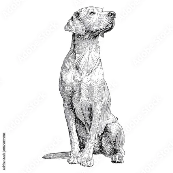 Obraz Great dane dog isolated isolated on white one line art 