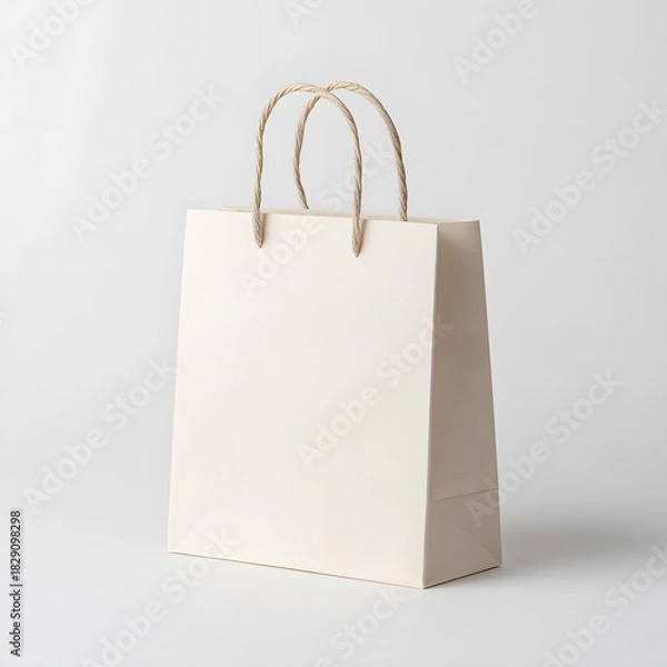 Obraz Paper bag isolated on white, white paper bag, eco bag, eco shopping 