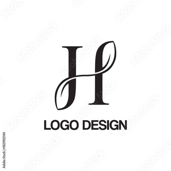 Fototapeta jh leaf logo design template