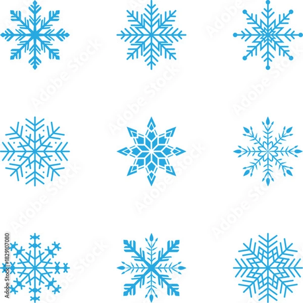 Obraz set of vector snowflakes