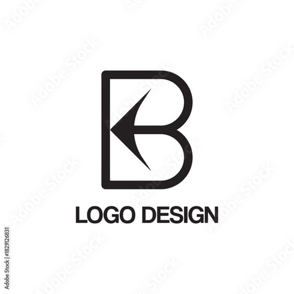 Fototapeta b arrow logo design template