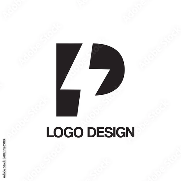 Fototapeta p thunder logo design template
