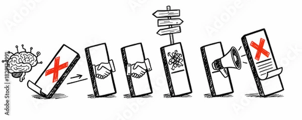 Obraz The Domino Effect of Misinformation