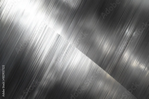 Obraz Diagonal brushed metal texture with bright light reflections