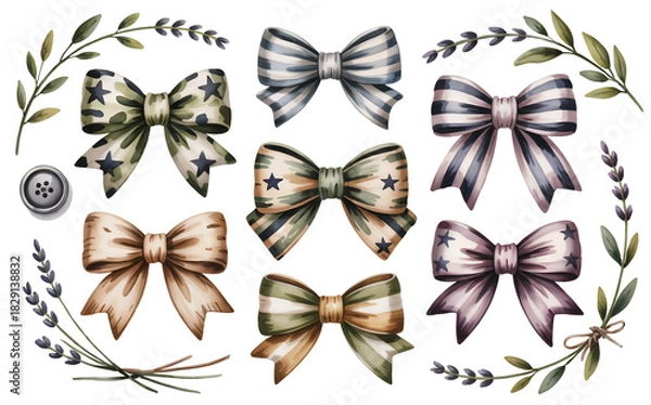 Obraz Combat-Inspired Bow Set with Camouflage Patterns