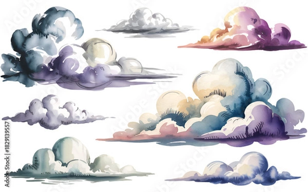 Obraz Mixed Cloud Types for Weather Projects