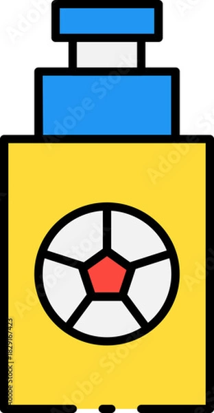 Obraz Sports Water Bottle Icon Hydration Accessory, Soccer Ball Design, Vector Illustration