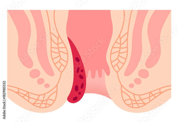 Obraz 脱肛の構造　肛門断面図　いぼ痔